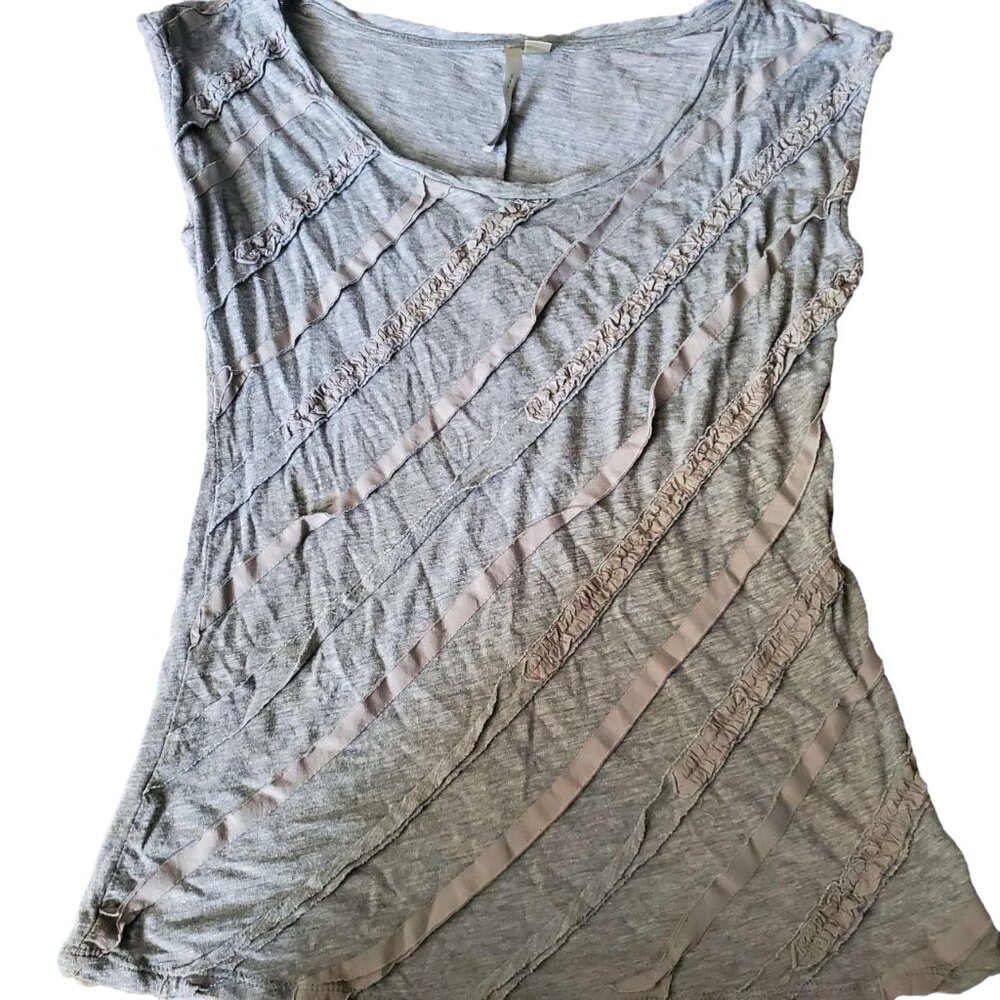 Lauren Conrad Grey Ruffle Shirt Coquette Fairycore